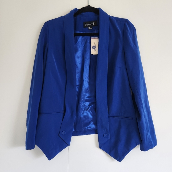 Forever 21 Jackets & Blazers - Cobalt Royal Blue Blazer NWT | Open Front Workwear Career Jacket Size S F21